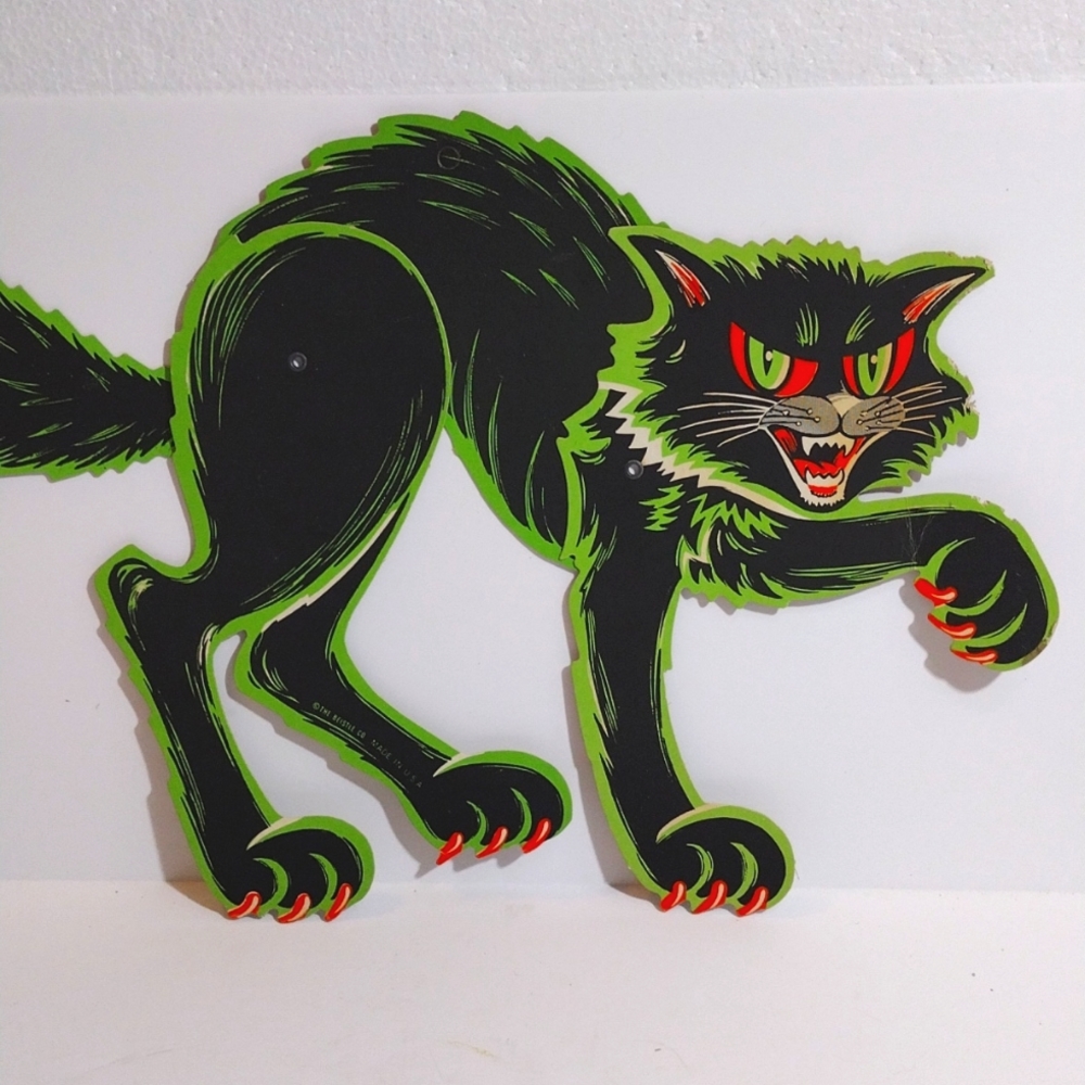 Vintage Halloween Cutout Cat 1970's